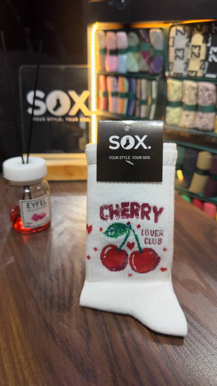 جوراب ساق بلند طرح فانتزی گیلاس - Cherry Lover Club