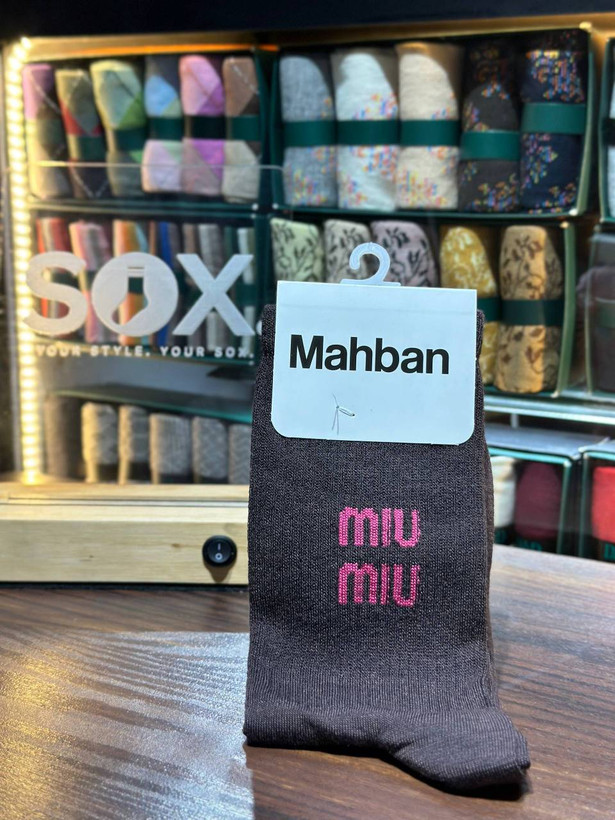 جوراب ساقدار اسپرت طرح miu miu