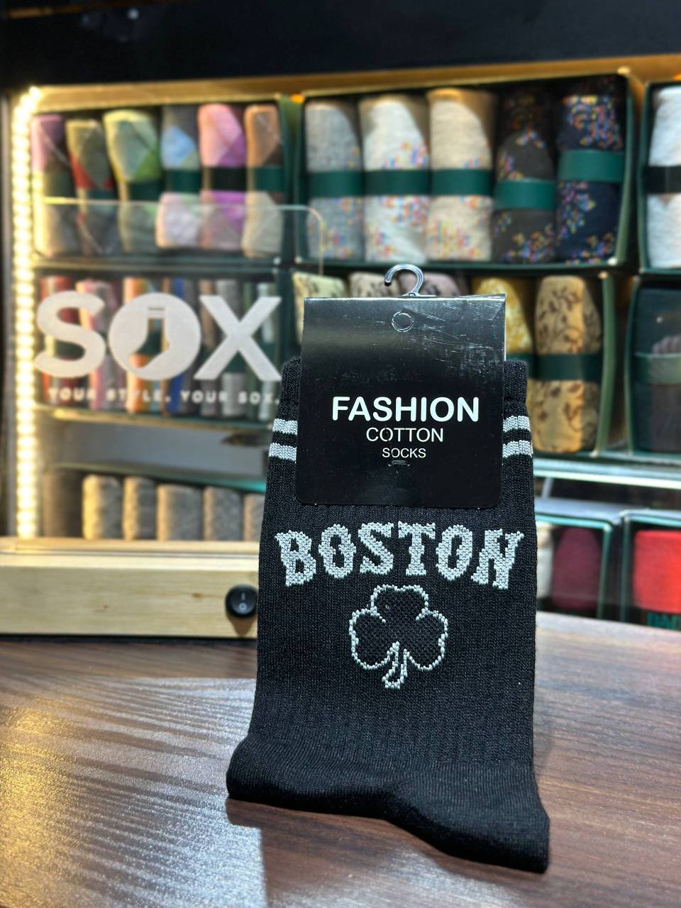 جوراب ساق دار اسپرت طرح BOSTON