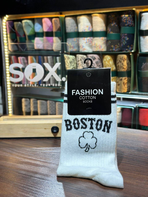 جوراب ساق دار اسپرت طرح BOSTON